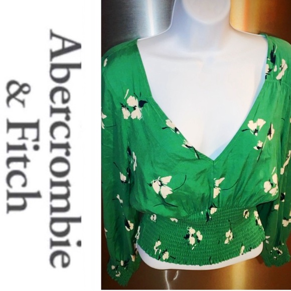 Abercrombie & Fitch Green Floral Crop 💚 - Picture 3 of 15